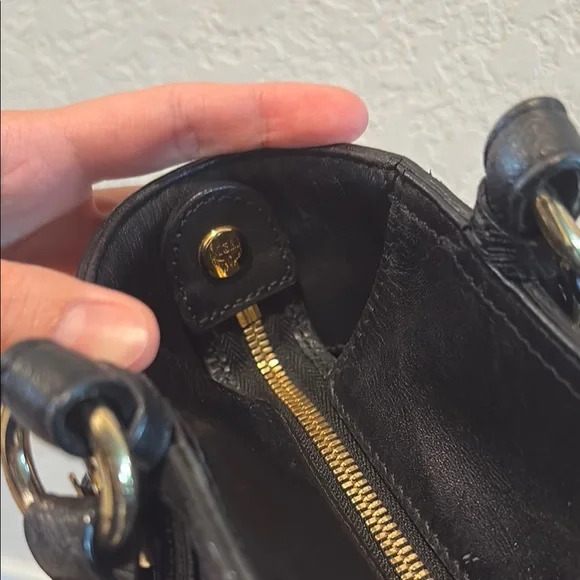 MCM Black Zip Tote with Gold Studs - Picture 9 of 13